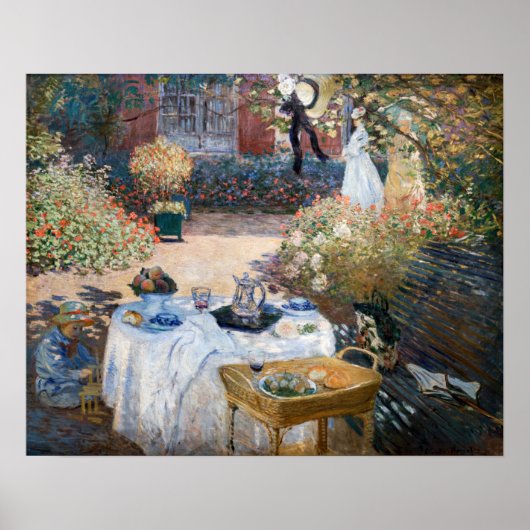 Claude Monet - Das Mittagessen, dekorative Tafel Poster (Vorne)