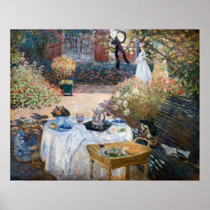 Claude Monet - Das Mittagessen, dekoratives Paneel Poster