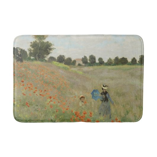Claude Monet Das Mohnfeld bei Argenteuil Kunst Badematte (Vorderseite)