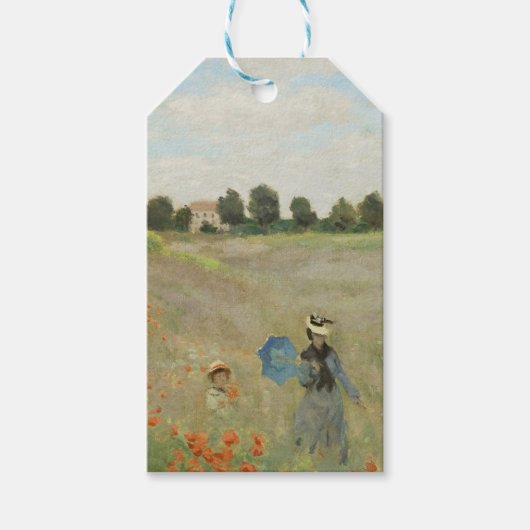 Claude Monet Das Mohnfeld bei Argenteuil Kunst Geschenkanhänger (Vorderseite)