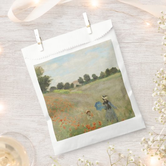 Claude Monet Das Mohnfeld bei Argenteuil Kunst Geschenktütchen (Ausgeschnitten)