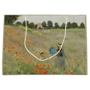 Claude Monet Das Mohnfeld bei Argenteuil Kunst Große Geschenktüte