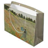 Claude Monet Das Mohnfeld bei Argenteuil Kunst Große Geschenktüte (Rückseite Schrägansicht)