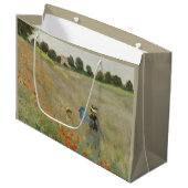 Claude Monet Das Mohnfeld bei Argenteuil Kunst Große Geschenktüte (Vorderseite Schrägansicht)