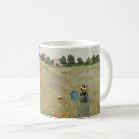 Claude Monet Das Mohnfeld bei Argenteuil Kunst Kaffeetasse (VorderseiteRechts)