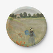 Claude Monet Das Mohnfeld bei Argenteuil Kunst Pappteller (Vorderseite)