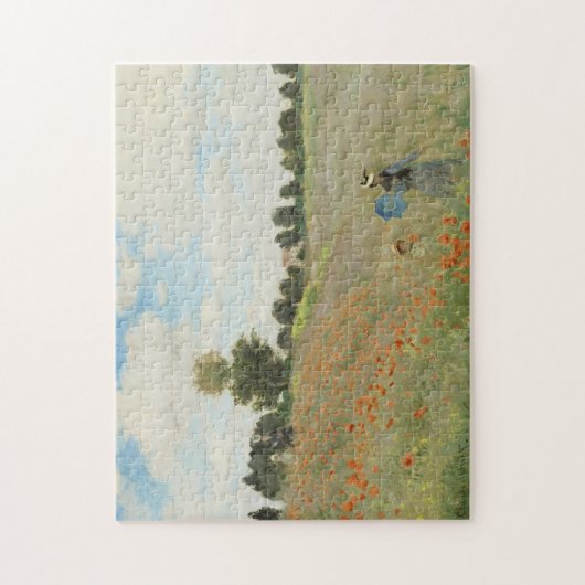 Claude Monet Das Mohnfeld bei Argenteuil Kunst Puzzle (Vertikal)