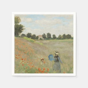 Claude Monet Das Mohnfeld bei Argenteuil Kunst Serviette