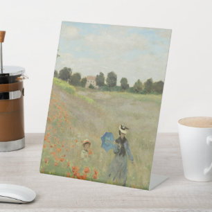 Claude Monet Das Mohnfeld bei Argenteuil Kunst Sockelschild