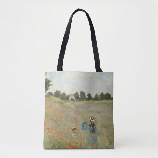 Claude Monet Das Mohnfeld bei Argenteuil Kunst Tasche (Vorderseite)