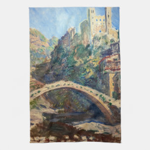 Claude Monet - Das Schloss von Dolceacqua Geschirrtuch