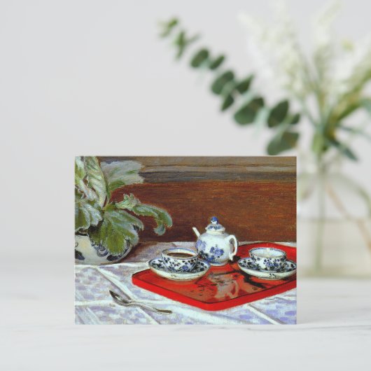 Claude Monet - Das Teeservice, Postkarte (Stehend Vorderseite)
