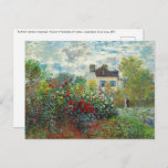 Claude Monet - Der argentinische Künstlergarten Postkarte<br><div class="desc">The Artist's Garden in Argenteuil / A Corner of the Garden with Dahlias - Claude Monet,  Oil on Leinwand,  1873</div>