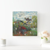Claude Monet - Der argentinische Künstlergarten Quadratische Wanduhr (Zuhause)
