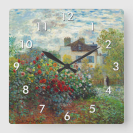 Claude Monet - Der argentinische Künstlergarten Quadratische Wanduhr
