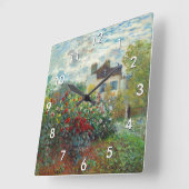 Claude Monet - Der argentinische Künstlergarten Quadratische Wanduhr (Winkel)