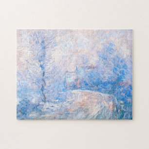 Claude Monet: Der Eingang nach Giverny im Schnee Puzzle