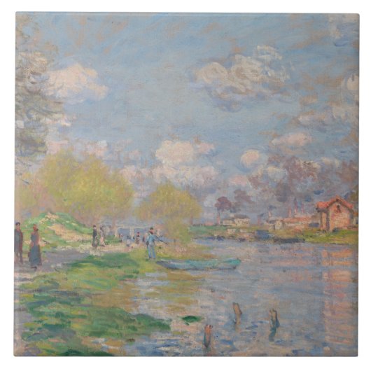 Claude Monet - Der Frühling der Seine Fliese (Vorderseite)