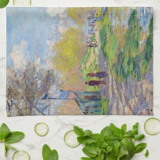 Claude Monet - Der Frühling der Seine Geschirrtuch (Gefaltet)