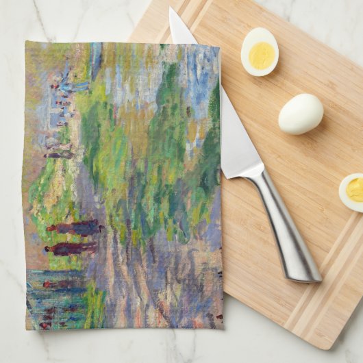 Claude Monet - Der Frühling der Seine Geschirrtuch (Viertel Falte)