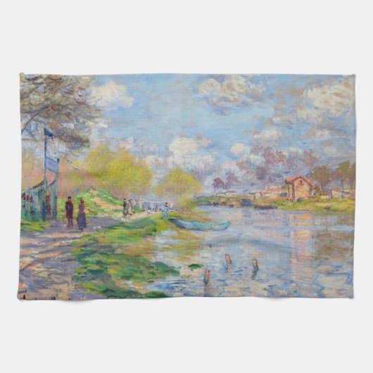 Claude Monet - Der Frühling der Seine Geschirrtuch (Horizontal)