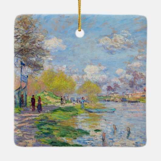 Claude Monet - Der Frühling der Seine Keramikornament (Rückseite)