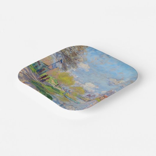 Claude Monet - Der Frühling der Seine Pappteller (Gewinkelt)