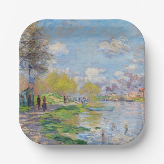 Claude Monet - Der Frühling der Seine Pappteller (Vorderseite)
