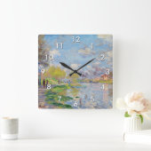 Claude Monet - Der Frühling der Seine Quadratische Wanduhr (Zuhause)