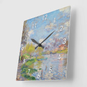 Claude Monet - Der Frühling der Seine Quadratische Wanduhr (Winkel)