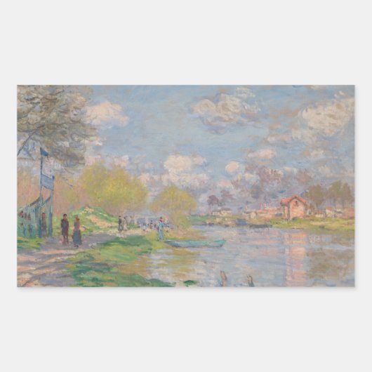 Claude Monet - Der Frühling der Seine Rechteckiger Aufkleber (Vorderseite)