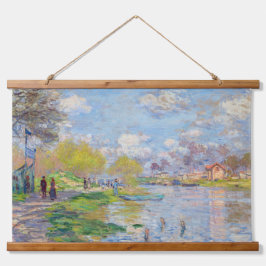 Claude Monet - Der Frühling der Seine Wandteppich Mit Holzrahmen