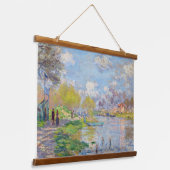 Claude Monet - Der Frühling der Seine Wandteppich Mit Holzrahmen (Gewinkelt)