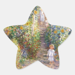 Claude Monet der Garten des Künstlers bei Stern-Aufkleber