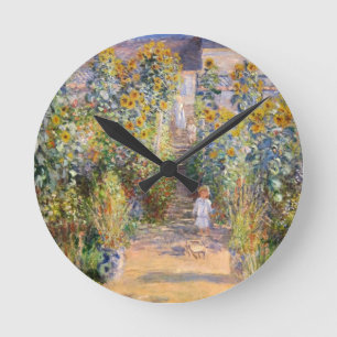 Claude Monet der Garten des Künstlers bei Vétheuil Runde Wanduhr