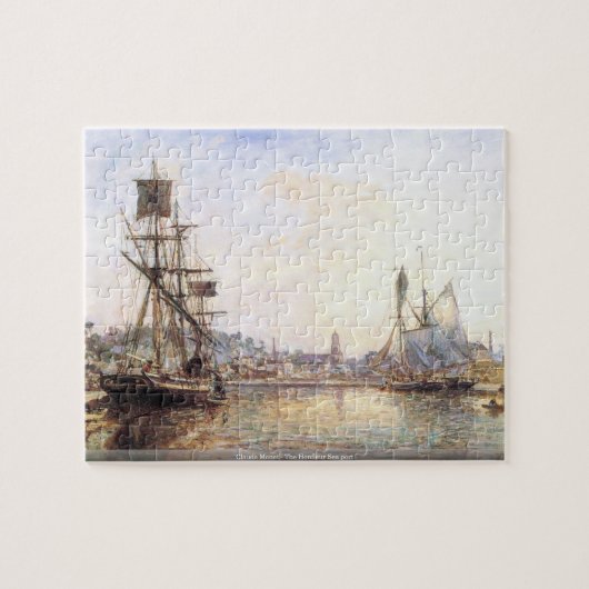 Claude Monet - der Honfleur Seehafen Puzzle (Horizontal)