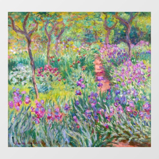 Claude Monet - Der Iris-Garten in Giverny Fensteraufkleber (Blatt)