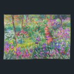 Claude Monet: Der Iris-Garten in Giverny Geschirrtuch<br><div class="desc">Ein buntes klassisches Küchenhandtuch mit dem Iris-Garten in Giverny,  gemalt vom französischen Impressionisten Claude Monet.</div>