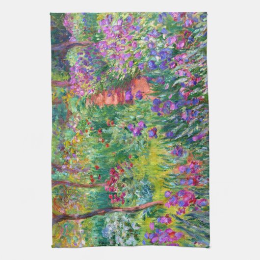 Claude Monet: Der Iris-Garten in Giverny Geschirrtuch (Vertikal)