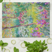 Claude Monet - Der Iris-Garten in Giverny Geschirrtuch (Gefaltet)