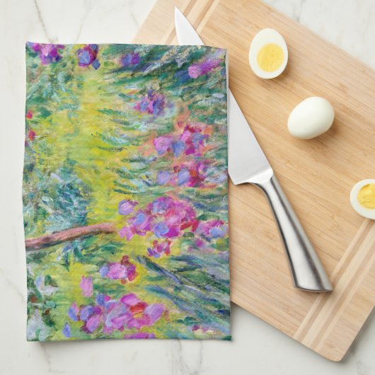 Claude Monet - Der Iris-Garten in Giverny Geschirrtuch (Viertel Falte)