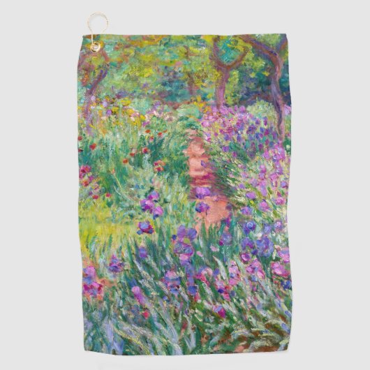 Claude Monet - Der Iris-Garten in Giverny Golfhandtuch (Vorderseite)