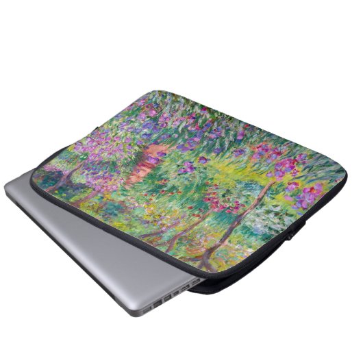 Claude Monet - Der Iris-Garten in Giverny Laptopschutzhülle (Vorne Knopf)