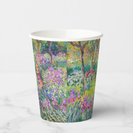 Claude Monet - Der Iris-Garten in Giverny Pappbecher (Links)