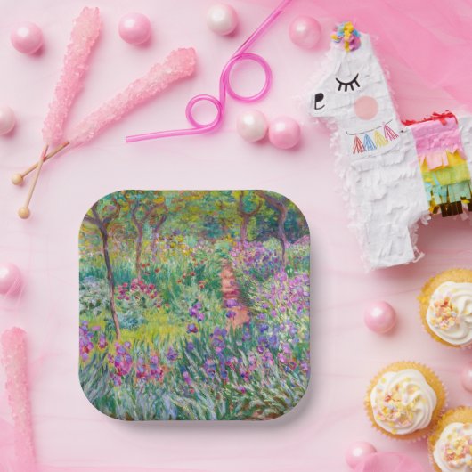 Claude Monet - Der Iris-Garten in Giverny Pappteller (Party)