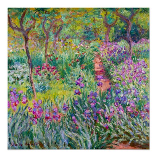 Claude Monet - Der Iris-Garten in Giverny Poster (Vorderseite)