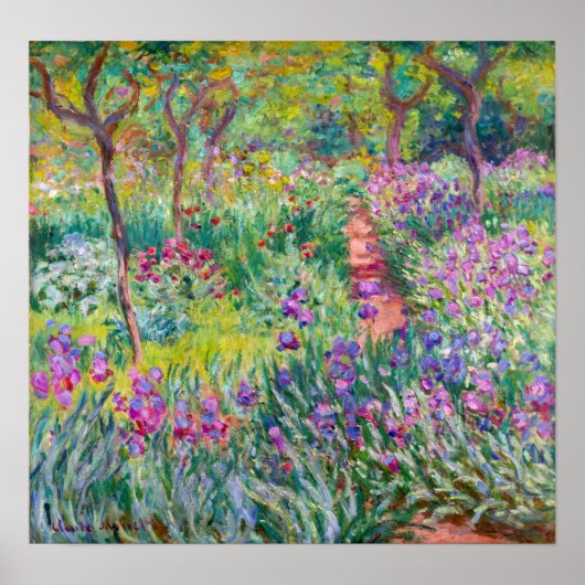 Claude Monet - Der Iris-Garten in Giverny Poster (Vorne)