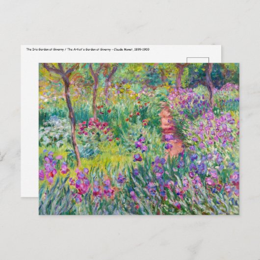 Claude Monet - Der Iris-Garten in Giverny Postkarte (Vorne/Hinten)
