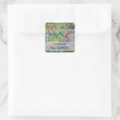 Claude Monet - Der Iris-Garten in Giverny Quadratischer Aufkleber (Tasche)