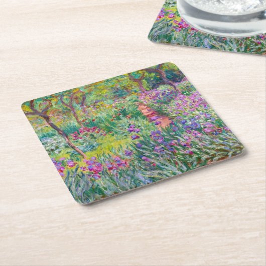 Claude Monet - Der Iris-Garten in Giverny Rechteckiger Pappuntersetzer (angewinkelt)